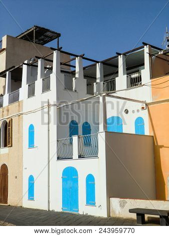 Alghero, Lungomare, Colorful Houses, Italy, Sardinia, Sassari