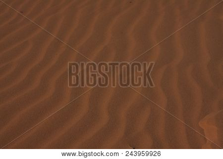 Sand Drift At Coral Pink Sand Dunes State Park, Utah.  Ripples In The Sand From The Winds That Have 