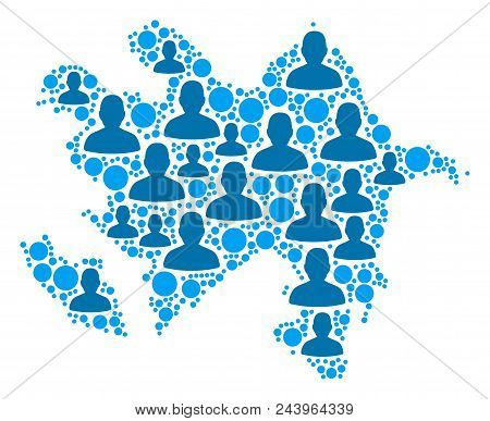 Population Azerbaijan Map. Demography Vector Composition Of Azerbaijan Map Combined Of Randomized Ma