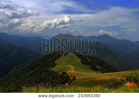 Amazing View On Italian Mountains In A Cloudy Day