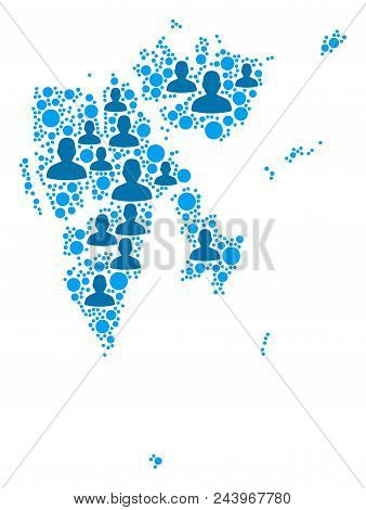 Population Svalbard Island Map. Demography Vector Composition Of Svalbard Island Map Created Of Rand