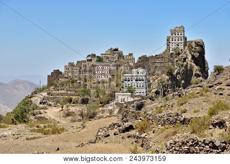 Hajjarah. Traditional Mountain Village In Eastern Haraz Yemen