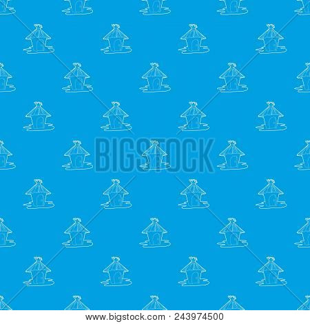 Hut Pattern Vector Seamless Blue Repeat For Any Use