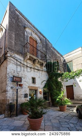Oria, Italy - June 10, 2017: Small Picturesque Medieval Town Oria View, Brindisi Region, Puglia, Ita