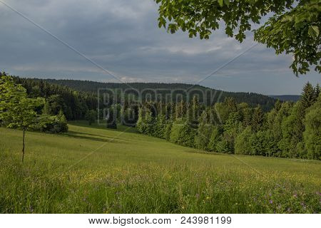 Paseky Nad Jizerou Village In Spring Sunny Nice Color Day
