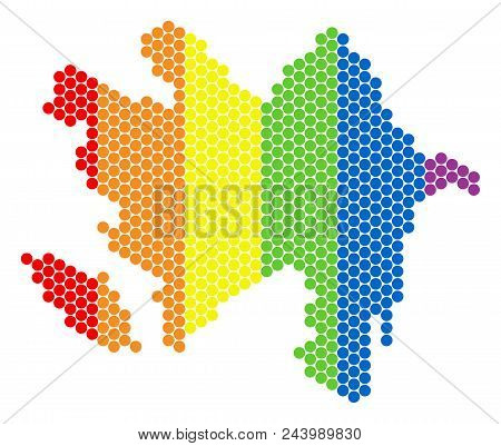 A Dotted Lgbt Azerbaijan Map For Lesbians, Gays, Bisexuals, And Transgenders. Color Vector Mosaic Of