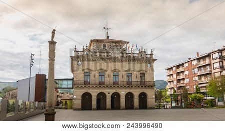 Architectural Detail Of City Hall Of Irun In Spain