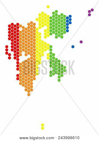 A Dotted Lgbt Svalbard Island Map For Lesbians, Gays, Bisexuals, And Transgenders. Colorful Vector C