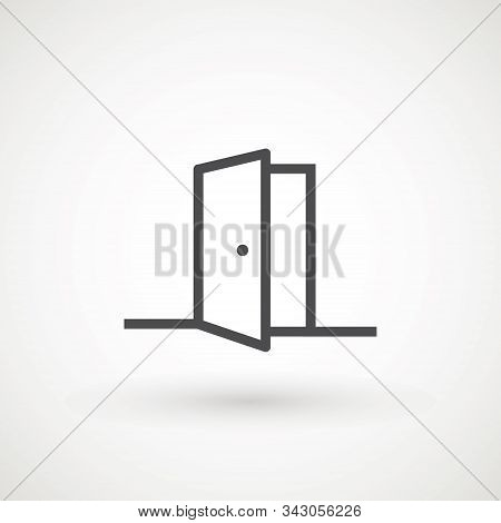 Open Door Icon Vector Logo Design Template Door Icon In Trendy Flat Style Isolated On White Backgrou