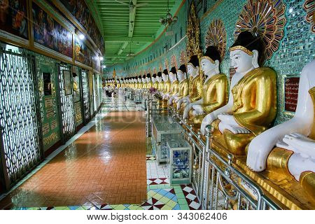 U Min Thonze Pagoda Temple Is One Of The Most Distinctive Complexes On The Main Hill Top Of Sagaing.