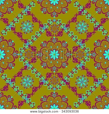 Etails Of The Oriental Pattern Create A Composition Of A Beautiful Combination Of Colors.