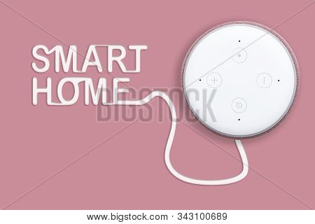Internet Enabled Smart Speaker To Control Funtions In The Home And Control Sound And Music By Voice