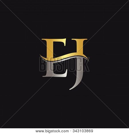 Initial Ej Letter Linked Logo Business Vector Template. Swoosh Letter Ej Logo Design