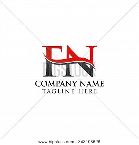 Fn Letter Type Logo Design Vector Template. Abstract Letter Fn Logo Design