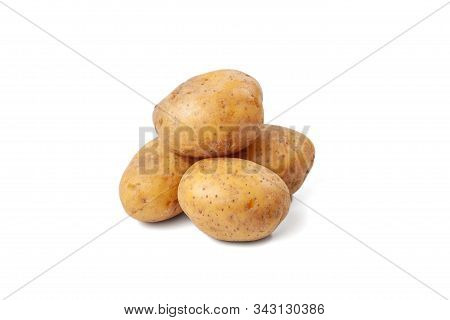 Boiled Potatoes On A The White Background And Isolated