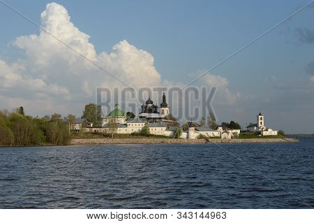 Goritsa,vologda Region, Russia - May 11, 2019:view From The River Sheksna On The Resurrection Gorits