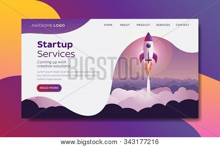 Rocket Launch Startup Concept Landing Page Template