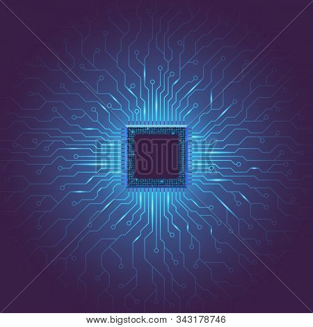 Machine Deep Learning Technology Background Template. Eps 10