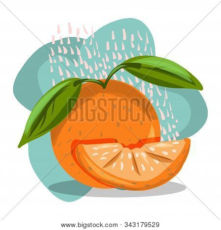 Fruit. Bright. Hand Drawing. Dragon Fruit, Pear, Orange, Plum. For Your Design.