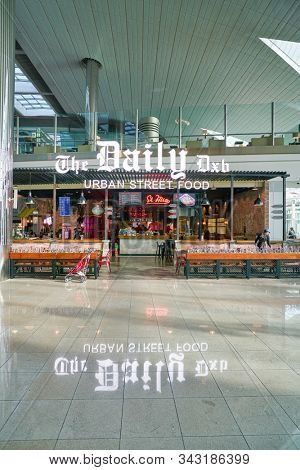 DUBAI, UAE - CIRCA JANUARY 2019: the Daily DXB urban street food at Dubai International Airport.