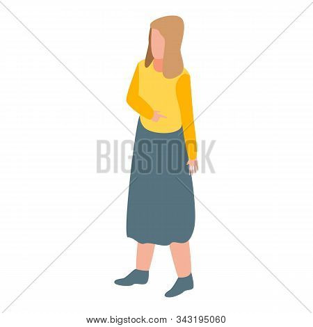 Woman Goes To Family Doctor Icon. Isometric Of Woman Goes To Family Doctor Vector Icon For Web Desig