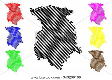 Marijampole County (republic Of Lithuania, Counties Of Lithuania) Map Vector Illustration, Scribble 