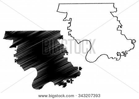 Clarksville City, Tennessee (united States Cities, United States Of America, Usa City) Map Vector Il