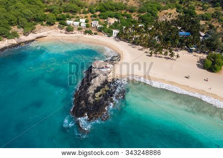 Aerial View Of Tarrafal Beach In Santiago Island In Cape Verde - Cabo Verde