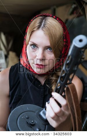 A girl and a gun