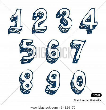 Hand-drawn numbers