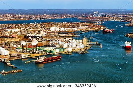 Aerial View On Oil Storages Of Bayonne Reflex