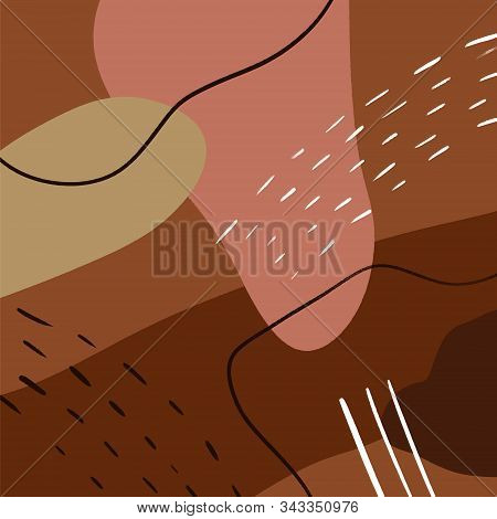 Artistic Modern Terracotta Palette Background Brush Texture Handdrawn Graphic Terrazzo Elements Tile