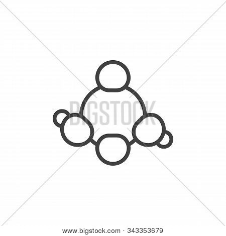 H2so4 Structure Line Icon. Linear Style Sign For Mobile Concept And Web Design. Sulfuric Acid Formul