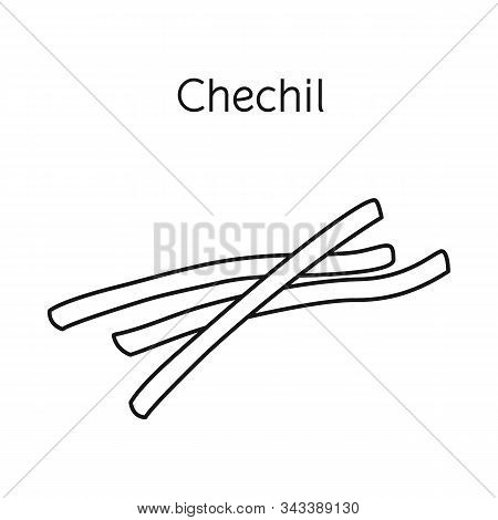 Isolated Object Of Chechil And Cheese Symbol. Graphic Of Chechil And Meal Vector Icon For Stock.