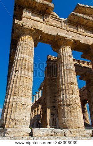 The Greek Temple Of Hera-ii. Paestum, Italy