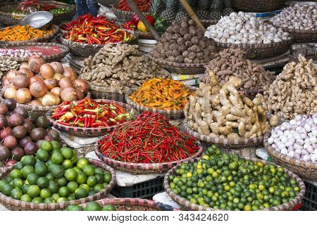 Bunches Of Fruits And Spices
