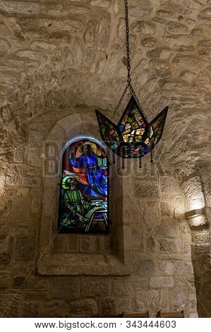 Jerusalem, Israel, December 28, 2018 : The Interior Of The Cave Of St. Hieronymus Under The Chapel O