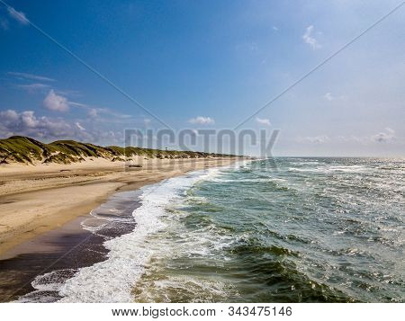 Aerial View Of The Sondervig Beach In Denmark - Europe