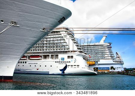 Nassau, Bahamas - December 14, 2018: Nassau And The Bahamas Was Pounded By Endless Rain And 185 Mph 