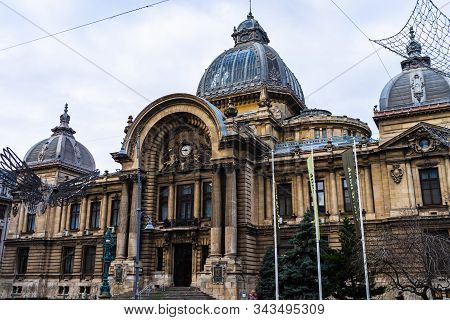 Cec Palace (palatul Cec), Landmark Of Old Town Bucharest, Historical Building In Bucharest, Romania,