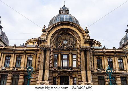 Cec Palace (palatul Cec), Landmark Of Old Town Bucharest, Historical Building In Bucharest, Romania,