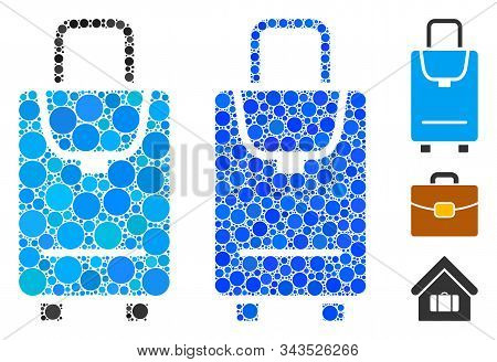 Carryon Composition Of Small Circles In Different Sizes And Color Tones, Based On Carryon Icon. Vect