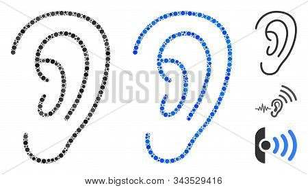 Hear Mosaic Of Small Circles In Various Sizes And Shades, Based On Hear Icon. Vector Round Elements 