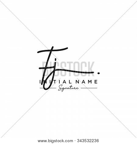 Letter Initial Fj Signature Logo Template Vector
