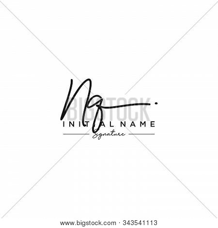 Letter Initial Nq Signature Logo Template Vector