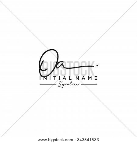 Letter Initial Oa Signature Logo Template Vector