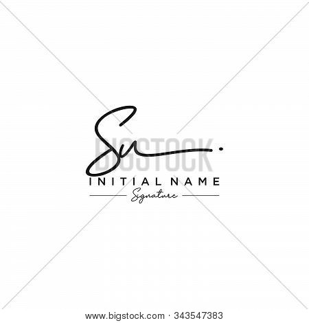 Letter Initial Sv Signature Logo Template Vector