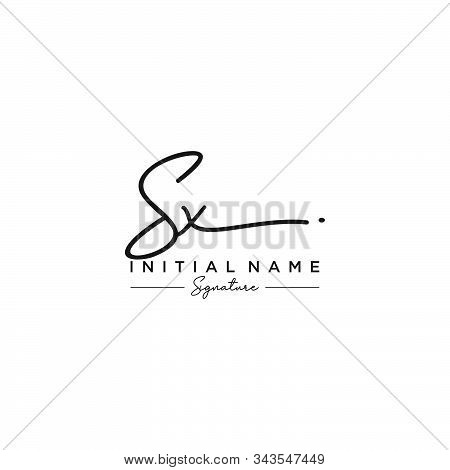 Letter Initial Sx Signature Logo Template Vector