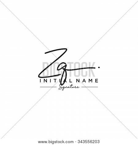 Letter Initial Zq Signature Logo Template Vector