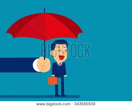 Supporter  Businessman. Concept Business Vector Illustration, Partnership. Achievement.